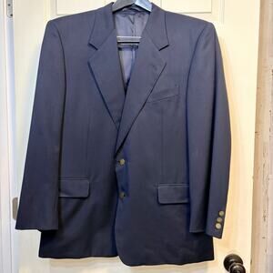 Hickey Freeman Neiman Marcus Boardroom Blazer 44R 100% Wool Navy Mens Sport Coat